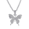 2022 Trendy Cute Small Animal Crystal Butterfly Pendant Necklace Women Silver Color Butterfly Choker Necklace Collar Chain