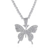 2022 Trendy Cute Small Animal Crystal Butterfly Pendant Necklace Women Silver Color Butterfly Choker Necklace Collar Chain