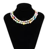 2021 Trendy Imitation Pearl Beaded Acrylic Colorful Star Heart Round Necklace for Women Girls Jewelry Accessories