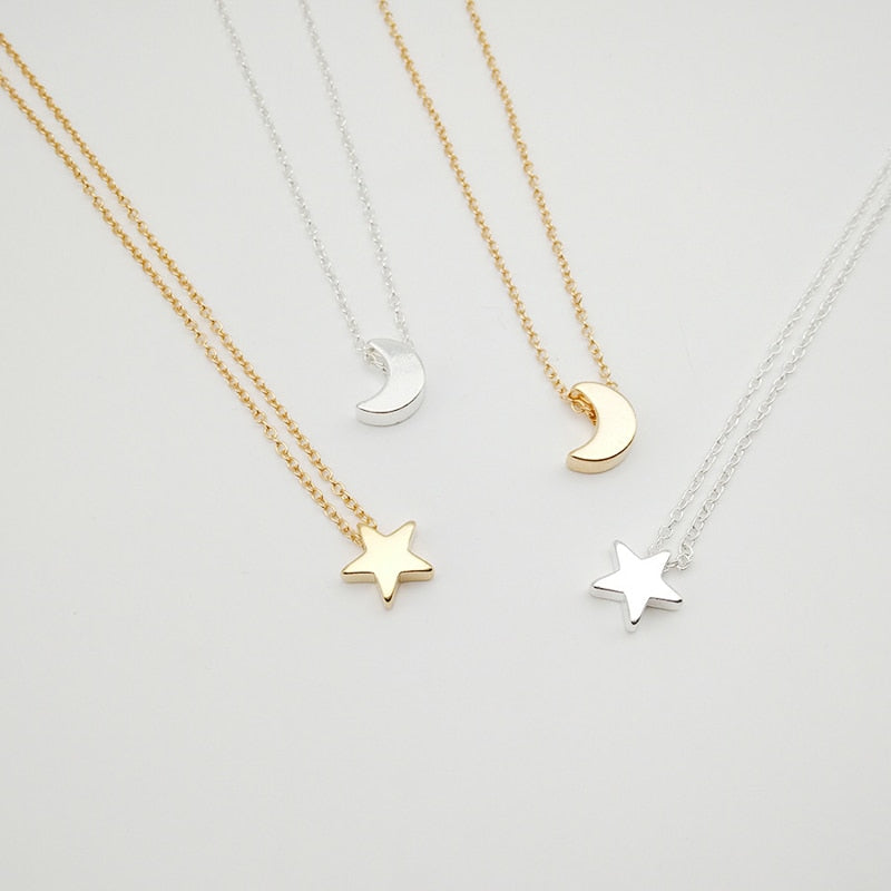 2021 Women Chocker Gold/Silver Color Chain Star Heart Choker Necklace Jewelry Collana Kolye Bijoux Collares Mujer Collier