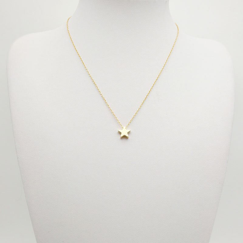 2021 Women Chocker Gold/Silver Color Chain Star Heart Choker Necklace Jewelry Collana Kolye Bijoux Collares Mujer Collier