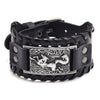 2022 Nordic Viking Symbol Fox Pattern Bracelet Men's Metal Leather Woven Jewelry Animal Accessories Party Gift