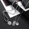 2022 Personality Hip Hop Multilayer Necklace Metal Cross Pendant Silver Color Chain Necklace for Women Men Unisex Jewelry чокер