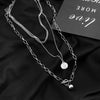 2022 Personality Hip Hop Multilayer Necklace Metal Cross Pendant Silver Color Chain Necklace for Women Men Unisex Jewelry чокер
