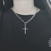2022 Personality Hip Hop Multilayer Necklace Metal Cross Pendant Silver Color Chain Necklace for Women Men Unisex Jewelry чокер