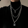 2022 Personality Hip Hop Multilayer Necklace Metal Cross Pendant Silver Color Chain Necklace for Women Men Unisex Jewelry чокер