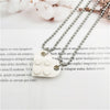 2021 Punk 2Pcs Heart Brick Couples Love Necklace For Lovers Women Men Elements Friendship Necklaces Valentines Gift Jewelry