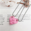 2021 Punk 2Pcs Heart Brick Couples Love Necklace For Lovers Women Men Elements Friendship Necklaces Valentines Gift Jewelry