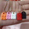 2021 Punk 2Pcs Heart Brick Couples Love Necklace For Lovers Women Men Elements Friendship Necklaces Valentines Gift Jewelry