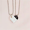 2021 Punk 2Pcs Heart Brick Couples Love Necklace For Lovers Women Men Elements Friendship Necklaces Valentines Gift Jewelry