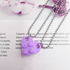 2021 Punk 2Pcs Heart Brick Couples Love Necklace For Lovers Women Men Elements Friendship Necklaces Valentines Gift Jewelry