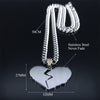 2022 Punk Broken Heart Stainless Steel Necklace Pendant for Women Silver Color Chain Necklaces Jewelry collier homme N4508S06