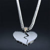 2022 Punk Broken Heart Stainless Steel Necklace Pendant for Women Silver Color Chain Necklaces Jewelry collier homme N4508S06