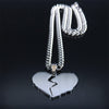 2022 Punk Broken Heart Stainless Steel Necklace Pendant for Women Silver Color Chain Necklaces Jewelry collier homme N4508S06