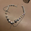 2021 Punk Imitation Pearl Love Heart Clavicle Chain Necklaces for Women Vintage Charm Necklace Y2K Jewelry 90s Gifts