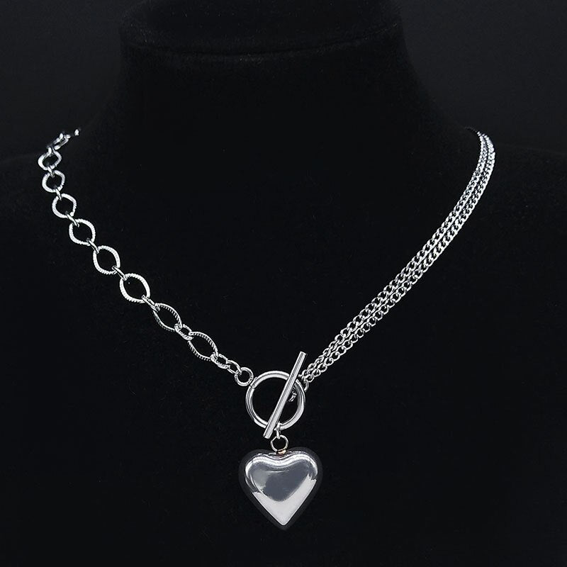 2022 Punk Leaf Stainless Steel Pendant Necklace Women Gold Color Chain Necklaces Jewelry acero inoxidable joyeria N3561S01