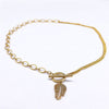 2022 Punk Leaf Stainless Steel Pendant Necklace Women Gold Color Chain Necklaces Jewelry acero inoxidable joyeria N3561S01