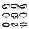 2021 Punk PU Leather Lock Key Heart Round Rivet Collar Studded Choker Necklace Body Birthday Party Gift chocker Jewelry