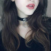 2021 Punk PU Leather Lock Key Heart Round Spike Rivet Collar Studded Choker Necklace Body Birthday Party Gift Choker Jewelry