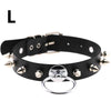 2021 Punk PU Leather Lock Key Heart Round Spike Rivet Collar Studded Choker Necklace Body Birthday Party Gift Choker Jewelry
