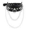 2021 Punk PU Leather Lock Key Heart Round Spike Rivet Collar Studded Choker Necklace Body Birthday Party Gift Choker Jewelry