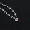 2021 Punk Pink Love Heart Pendant Short Necklaces for Women Goth Vintage Charm Choker Necklace Y2K Jewelry 90s Gifts