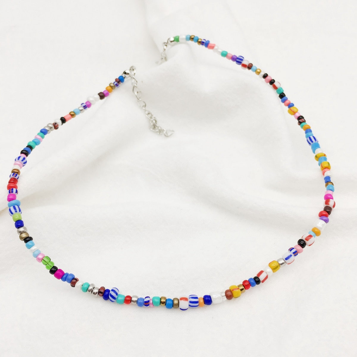 2021 Rainbow Women Short Necklace Handmade Multicolor Beads Bohemia Women Delicate Choker Jewelry Friend Gift