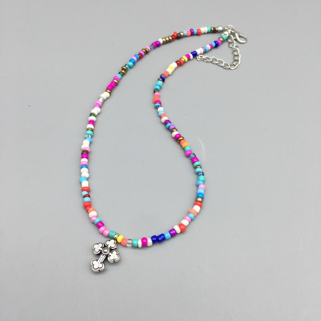 2021 Rainbow Women Short Necklace Handmade Multicolor Beads Bohemia Women Delicate Choker Jewelry Friend Gift