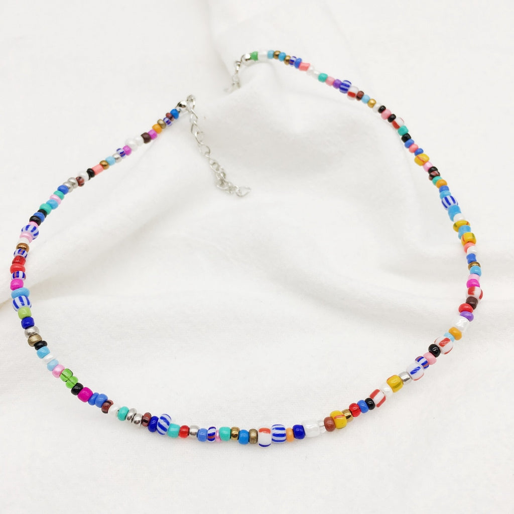 2021 Rainbow Women Short Necklace Handmade Multicolor Beads Bohemia Women Delicate Choker Jewelry Friend Gift