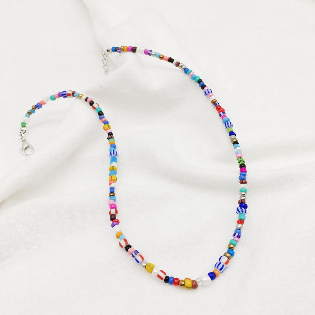 2021 Rainbow Women Short Necklace Handmade Multicolor Beads Bohemia Women Delicate Choker Jewelry Friend Gift