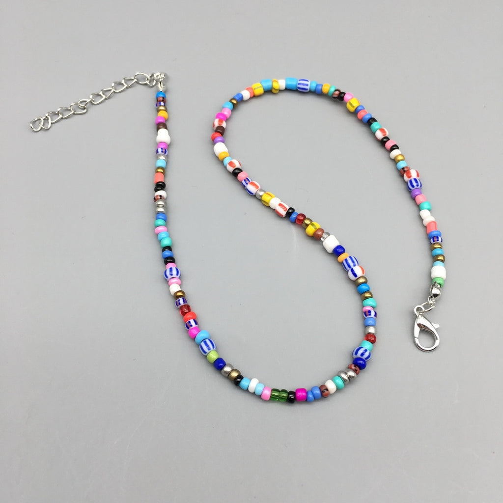 2021 Rainbow Women Short Necklace Handmade Multicolor Beads Bohemia Women Delicate Choker Jewelry Friend Gift