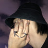2021 Retro Punk Hip Hop Cross Ring Finger Chain Adjustable Two Link Ring Jewelry Gift Men's Women's Gothic Jewelry  Rings
