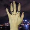 2021 Retro Punk Hip Hop Cross Ring Finger Chain Adjustable Two Link Ring Jewelry Gift Men's Women's Gothic Jewelry  Rings