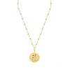 2021 SWA 1:1 Exquisite necklace Round plate yellow gold for women Valentine's Day Gift jewelry