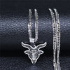 2022 Satan Sheep Head Stainless Steel Neckless Women Silver Color Necklace Pendant Jewelry joyeria acero inoxidable N3774S02