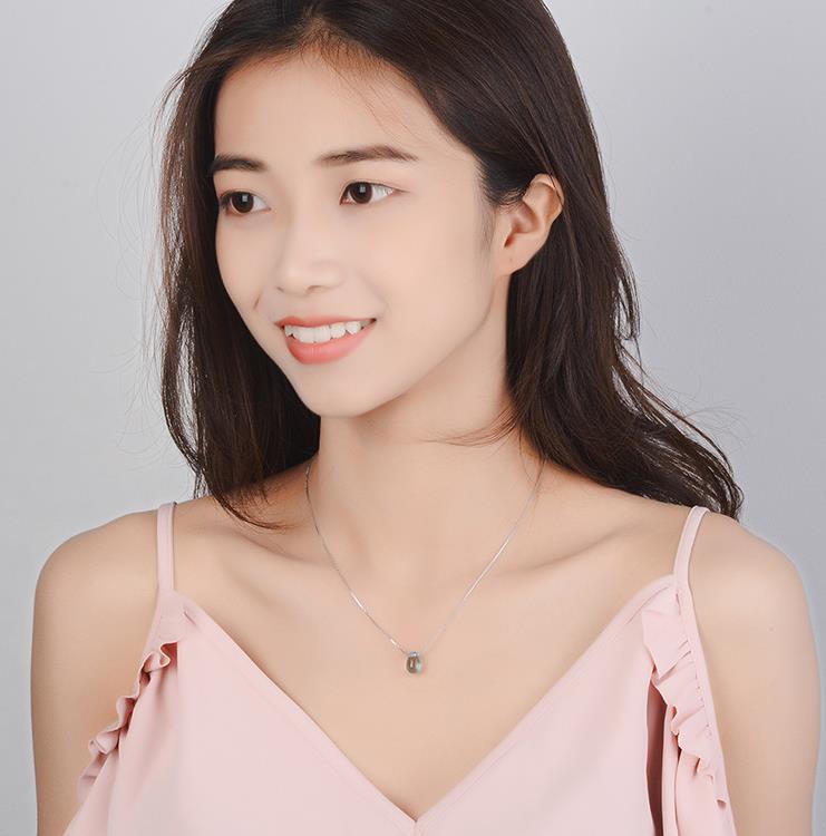 2022 Sell Top Lady Silver Color Blue Drop Water Pendant Necklace Crystal Jewelry Girls Women Jewelry