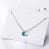 2022 Sell Top Lady Silver Color Blue Drop Water Pendant Necklace Crystal Jewelry Girls Women Jewelry