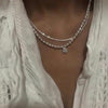 2021 Simple Silver Color Choker Necklace Casual Clavicle Chain Necklace Starry Neck Collar Choker for For Women Party Jewelry