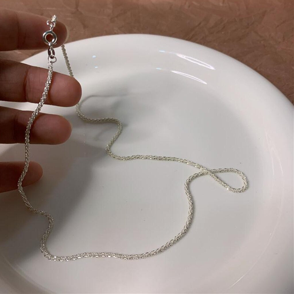 2021 Simple Silver Color Choker Necklace Casual Clavicle Chain Necklace Starry Neck Collar Choker for For Women Party Jewelry