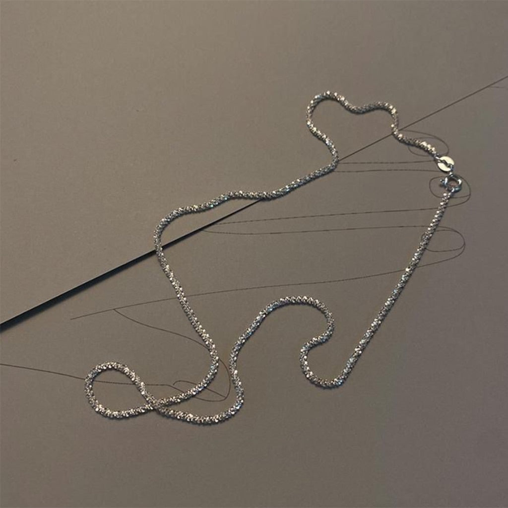 2021 Simple Silver Color Choker Necklace Casual Clavicle Chain Necklace Starry Neck Collar Choker for For Women Party Jewelry