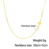 2021 Stainless Steel Choker Necklace Women Gold Color Sideways Cross Necklace Tiny Short Chain Collares Female Religious Jewelry