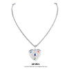 2021 Stainless Steel Colorful Heart Islam Turkey Eyes Necklaces Charm Silver Color Necklace Women Jewelry ojo turco N5209S02