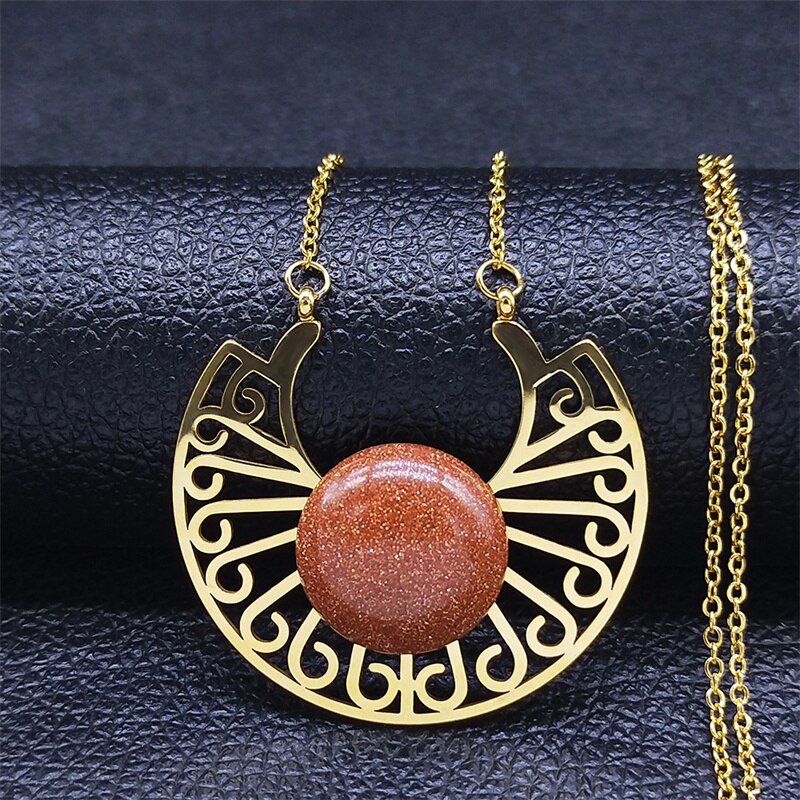 2022 Stainless Steel Natural Stone Flower Necklaces Women Silver Color Chain Necklaces Bohemia Jewelry bijoux femme N9208S04