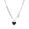 2021 Summer Black Heart Necklace For Women Vintage Pendant Cuban Chain Goth Choker Stainless Steel Jewelry Free Shiping