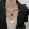 2021 Summer Black Heart Necklace For Women Vintage Pendant Cuban Chain Goth Choker Stainless Steel Jewelry Free Shiping