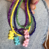 2021 Summer Rainbow Beaded Gummy Bear Pendant Necklace For Women Cute Cartoon Animal Rice Bead Choker Necklaces Boho Jewelry