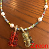 2021 Summer Rainbow Beaded Gummy Bear Pendant Necklace For Women Cute Cartoon Animal Rice Bead Choker Necklaces Boho Jewelry