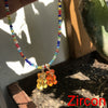 2021 Summer Rainbow Beaded Gummy Bear Pendant Necklace For Women Cute Cartoon Animal Rice Bead Choker Necklaces Boho Jewelry