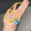 2021 Summer Rainbow Beaded Gummy Bear Pendant Necklace For Women Cute Cartoon Animal Rice Bead Choker Necklaces Boho Jewelry