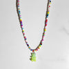 2021 Summer Rainbow Beaded Gummy Bear Pendant Necklace For Women Cute Cartoon Animal Rice Bead Choker Necklaces Boho Jewelry